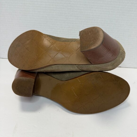 Jack Rogers Women's Marianna Suede Ankle Boots Side Zip Stacked Heel Taupe Sz 8 - Picture 7 of 8